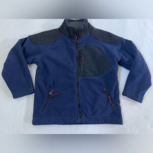🔥GAP KIDS WARM FLEECE FULL ZIP JACKET COLOR BLUE/BLACK KIDS SIZE:6-7(SMALL)
